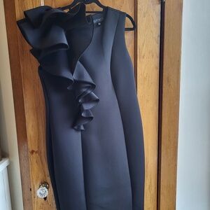 NWT ELOQUII Black Ruffle Dress, Plus Size 14, Women's,